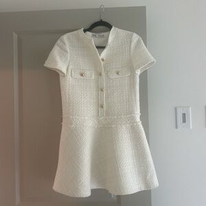 Zara white tweed dress size xs